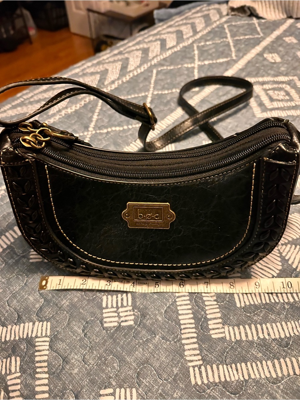 b.o.c. Black Leather Crossbody Bag - EUC